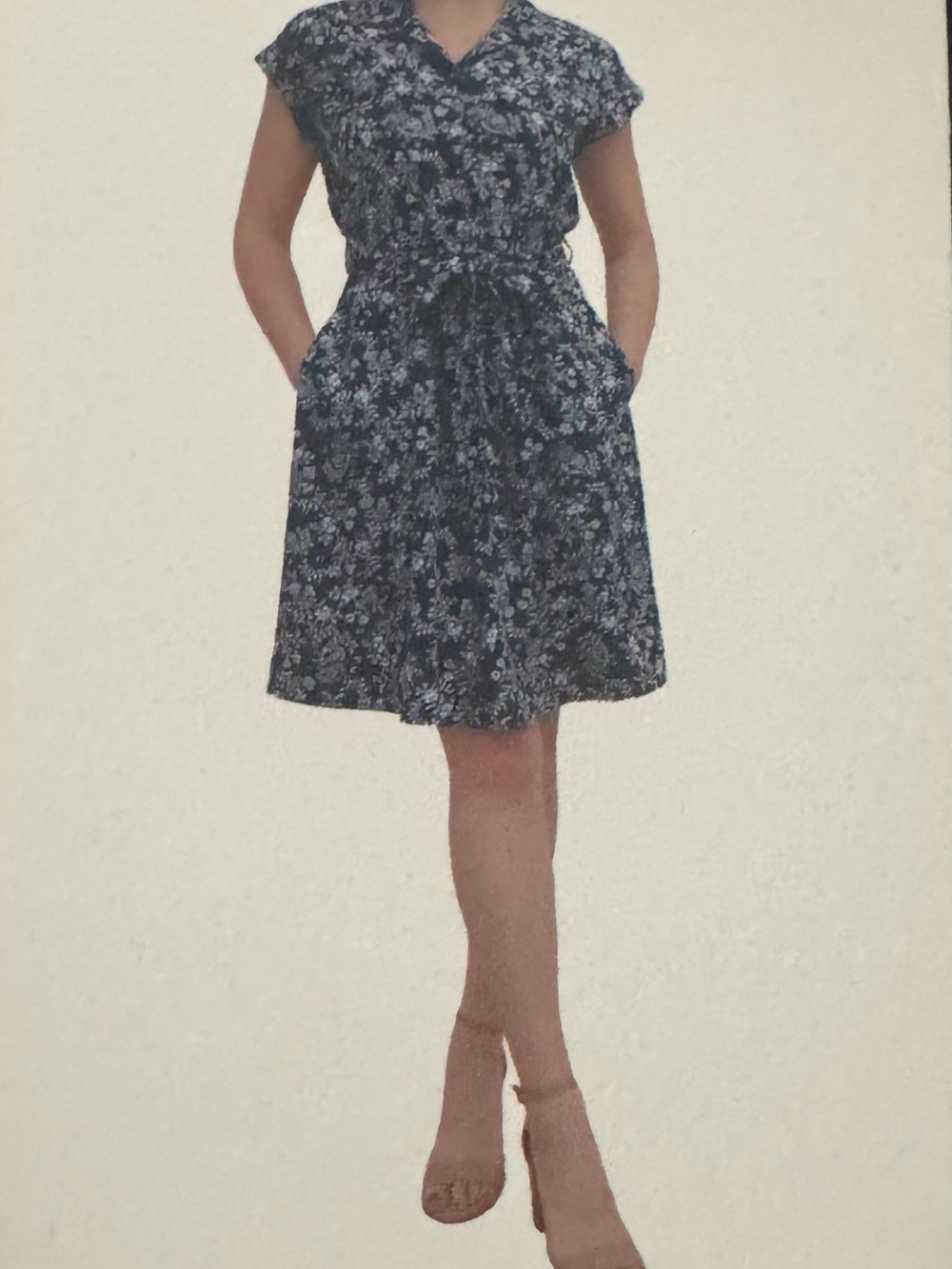 Lucky Brand Navy Floral Tie-Front Mini Dress